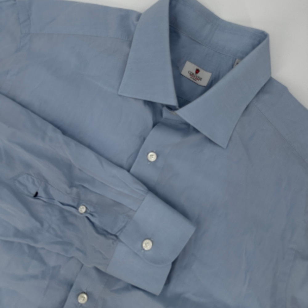 CORDONE Fatto a Mano in Italia Light Blue Dress Shirt Men's Size 45